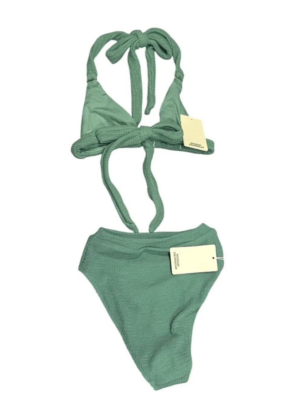 Monday Swimwear Morocco Top and Riviera Bottoms in Pond Crinkle